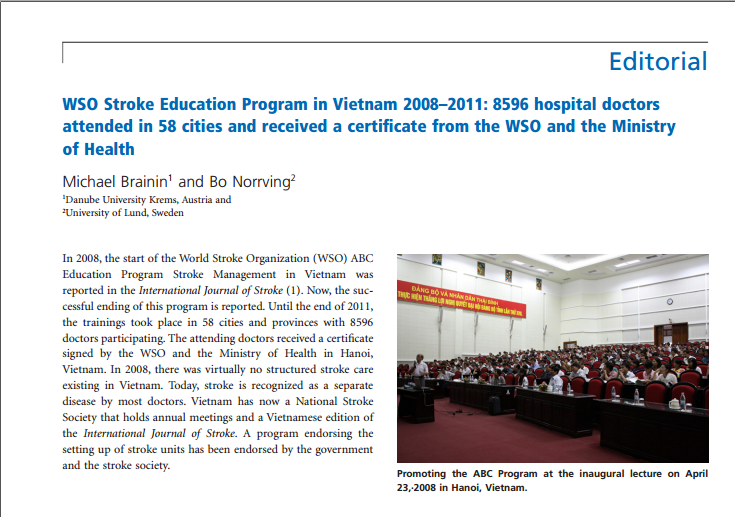 Report of ABC Program on World Stroke Journal