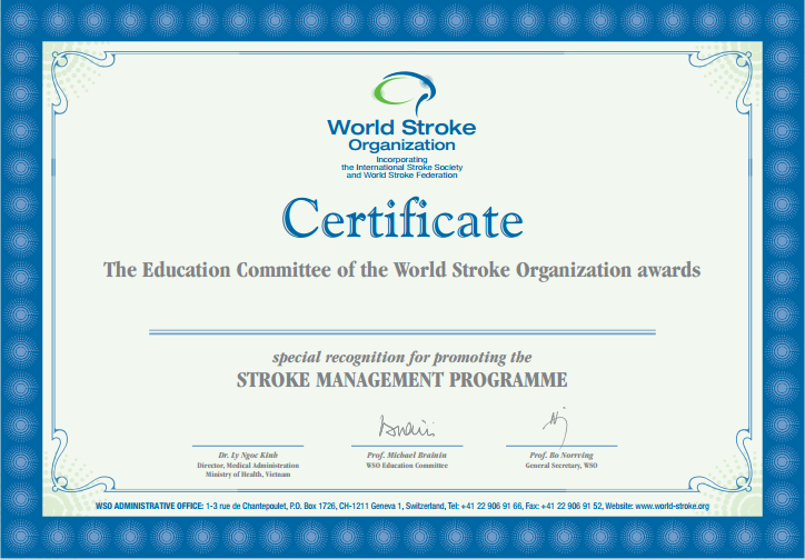 Certificate of ABC Education Program Stroke Management 